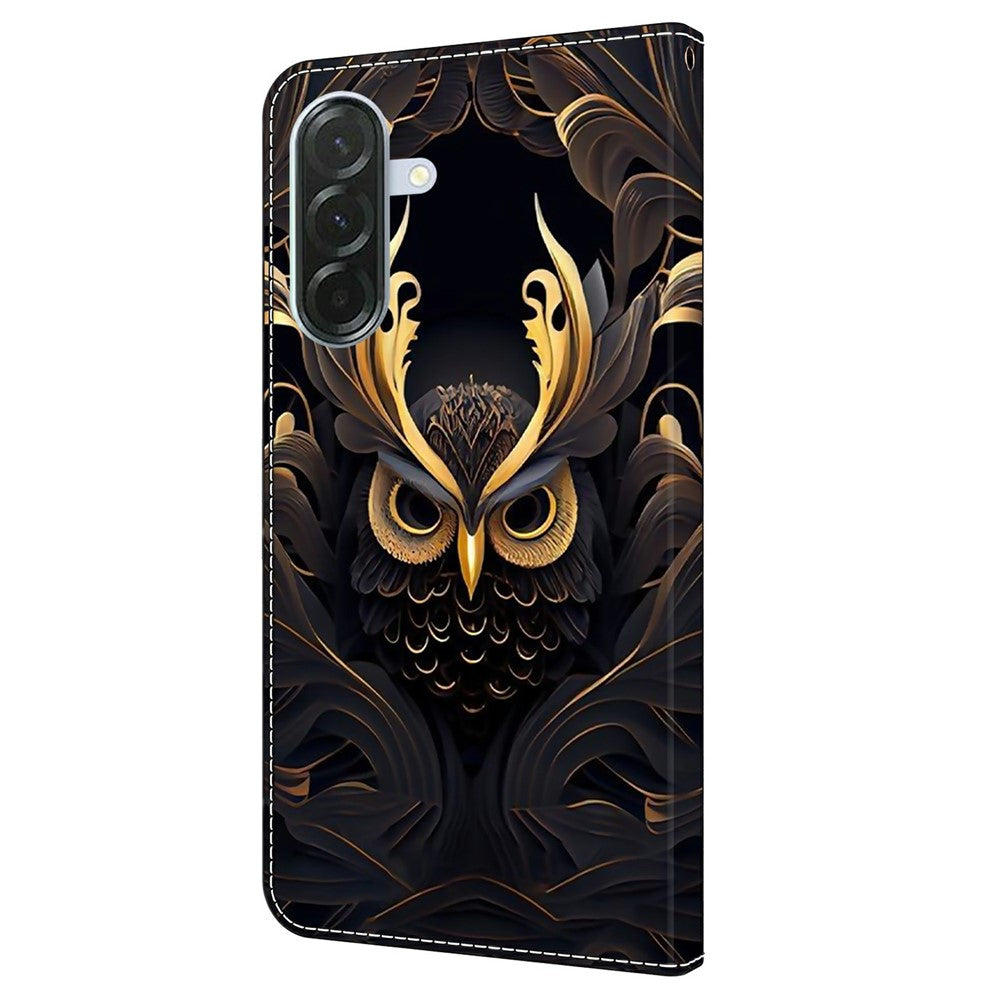 For Samsung Galaxy A57 5G Wallet Case Pattern Printing PU Leather Flip Stand Phone Cover - Owl