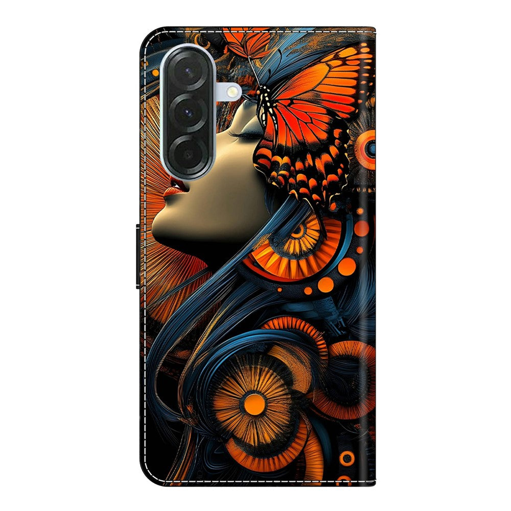 For Samsung Galaxy A57 5G Case Foldable Stand Wallet Pattern Printing PU Leather Flip Phone Cover - Dreamy Girl