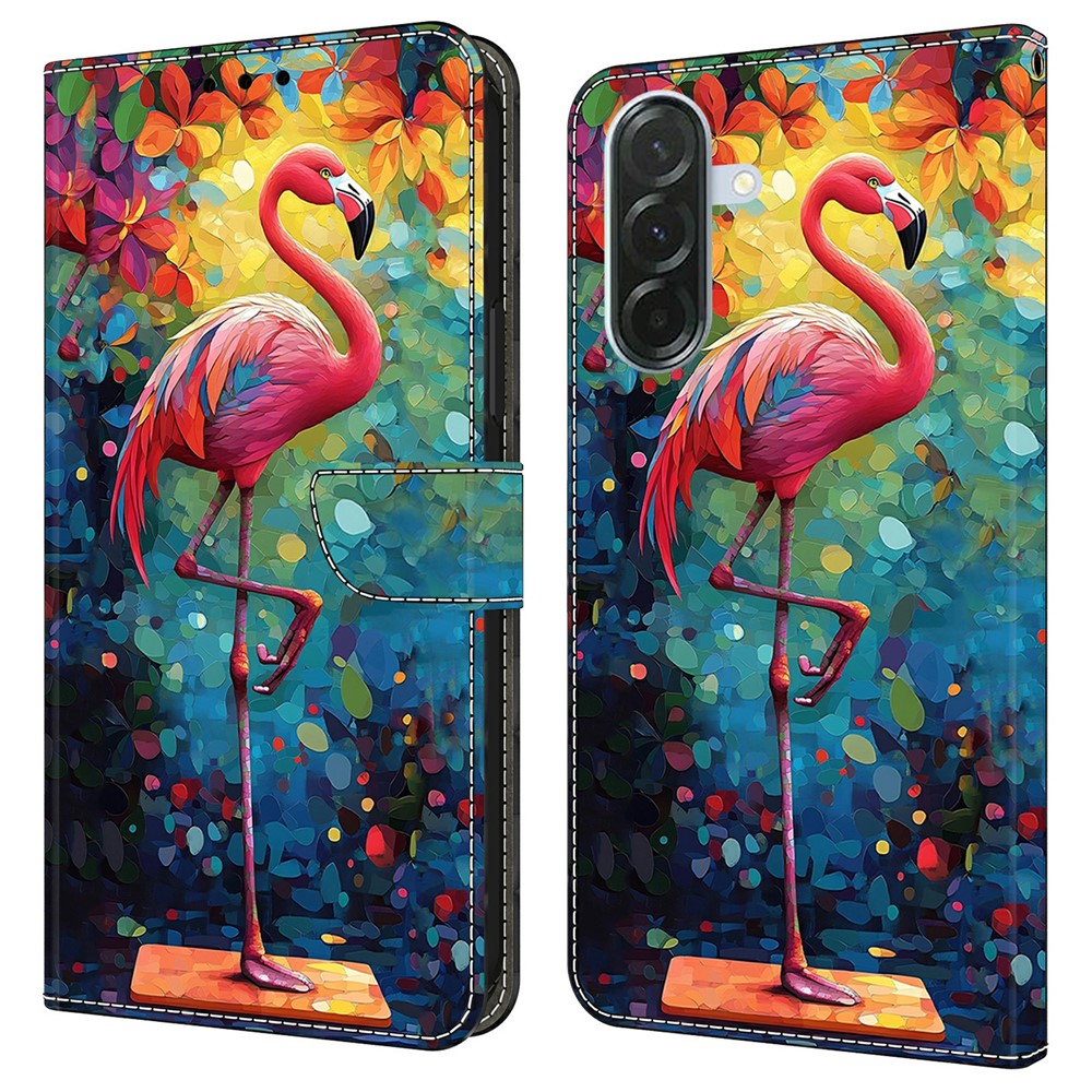 For Samsung Galaxy A57 5G Case Foldable Stand Wallet Pattern Printing PU Leather Flip Phone Cover - Bird