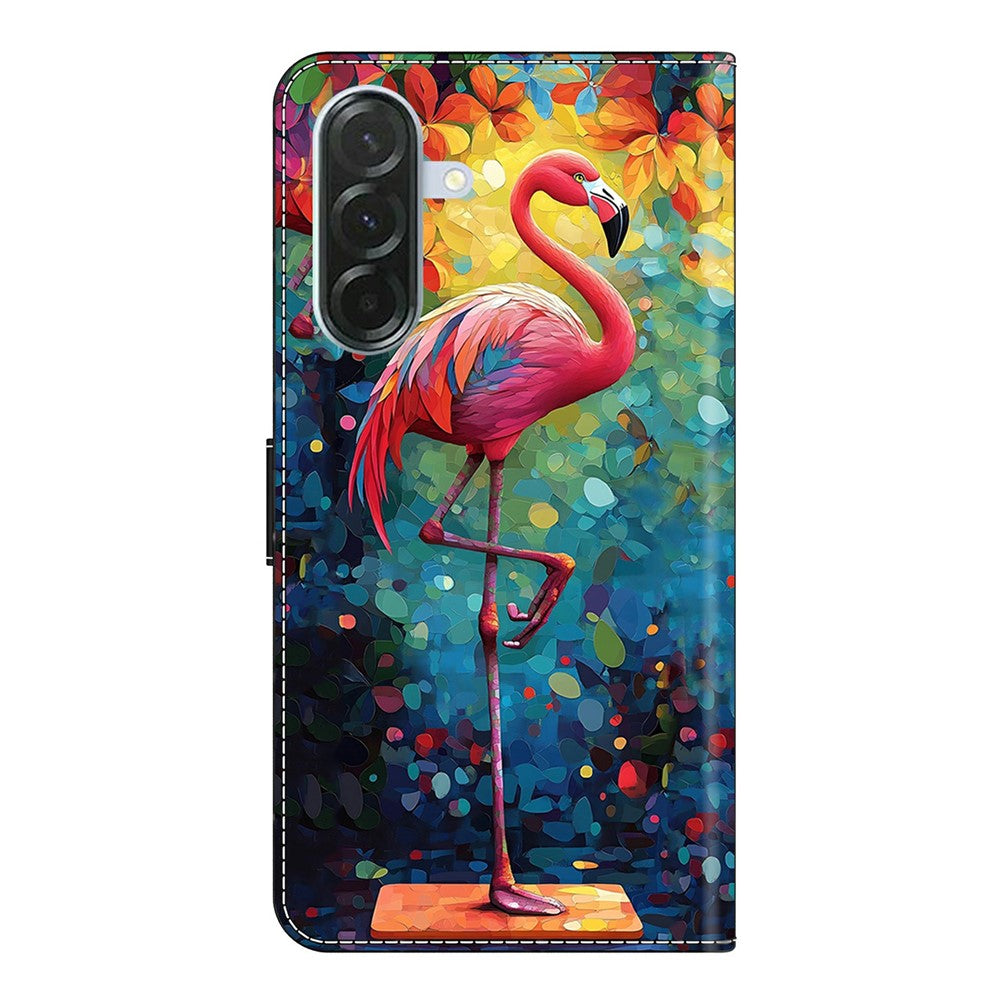 For Samsung Galaxy A57 5G Case Foldable Stand Wallet Pattern Printing PU Leather Flip Phone Cover - Bird