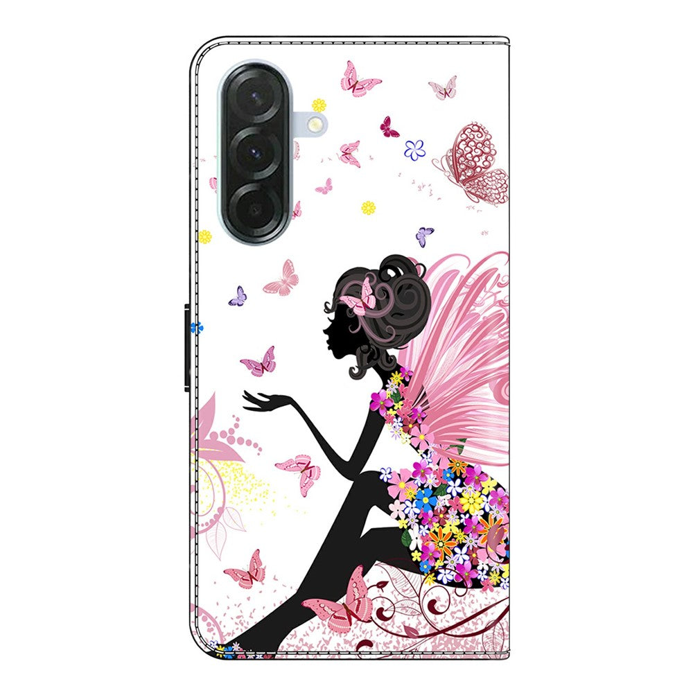 For Samsung Galaxy A57 5G Case Foldable Stand Wallet Pattern Printing PU Leather Flip Phone Cover - Butterfly Woman