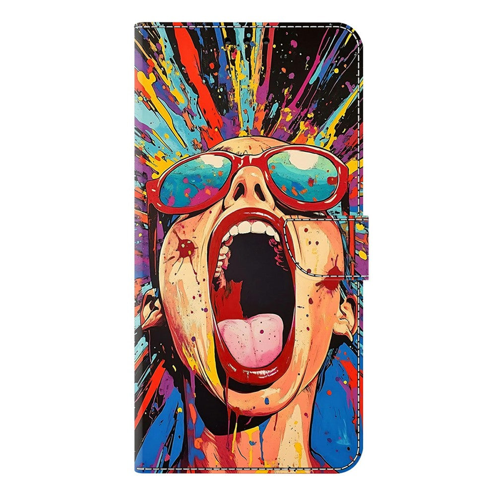 For Samsung Galaxy A57 5G Case Foldable Stand Wallet Pattern Printing PU Leather Flip Phone Cover - Graffiti Scream