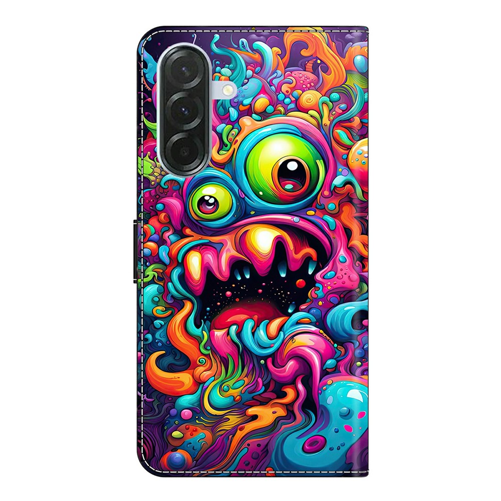 For Samsung Galaxy A57 5G Case Foldable Stand Wallet Pattern Printing PU Leather Flip Phone Cover - Graffiti Qilin