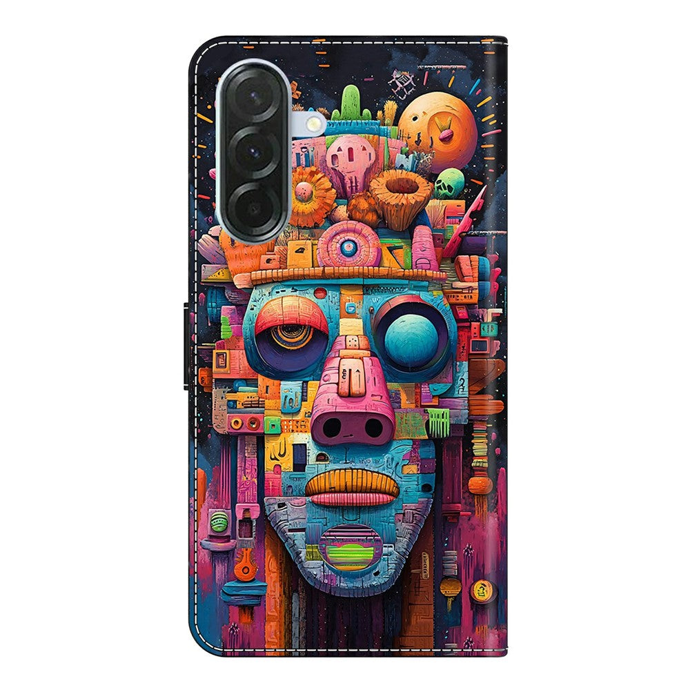 For Samsung Galaxy A57 5G Case Foldable Stand Wallet Pattern Printing PU Leather Flip Phone Cover - Graffiti Portrait