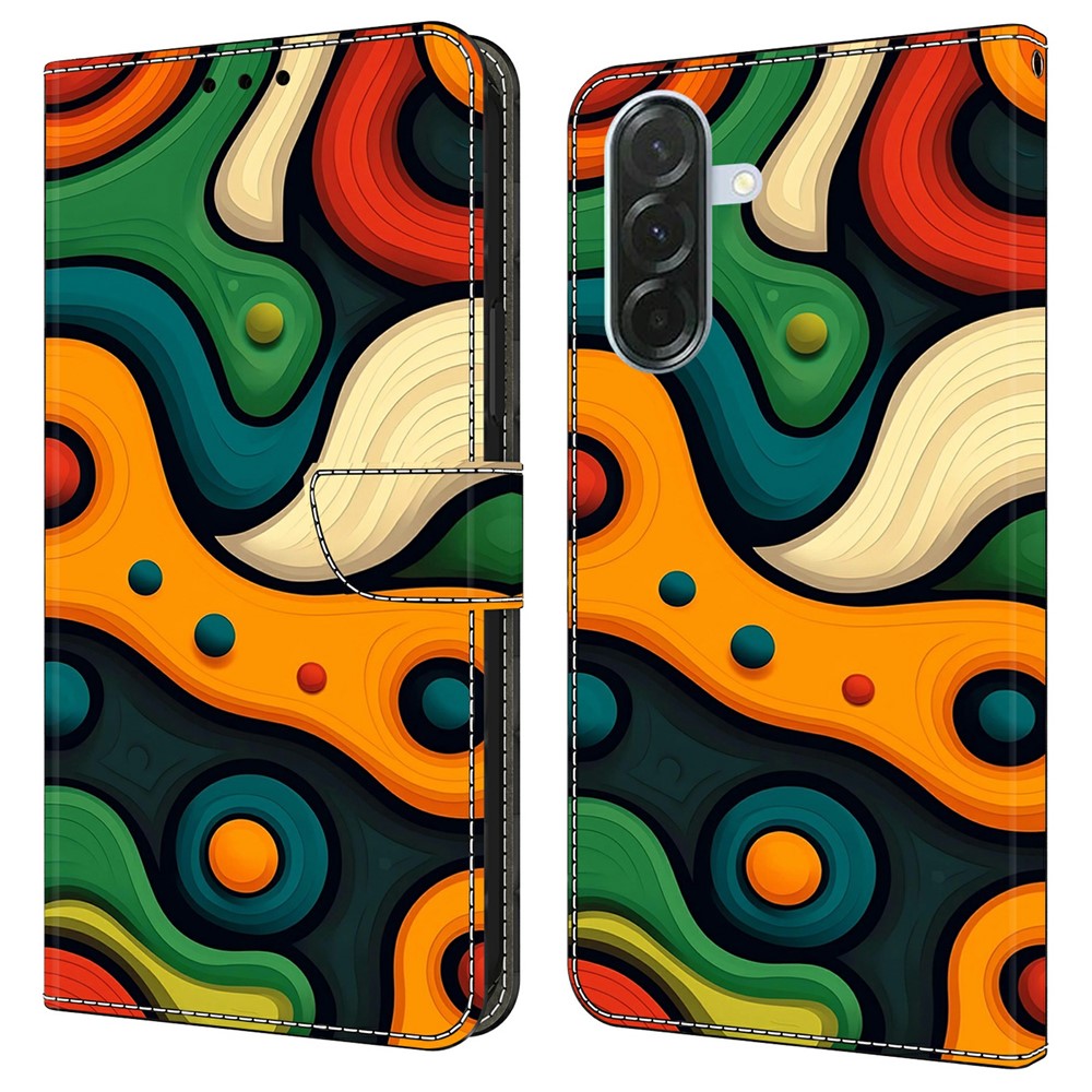 For Samsung Galaxy A57 5G Case Foldable Stand Wallet Pattern Printing PU Leather Flip Phone Cover - Painted