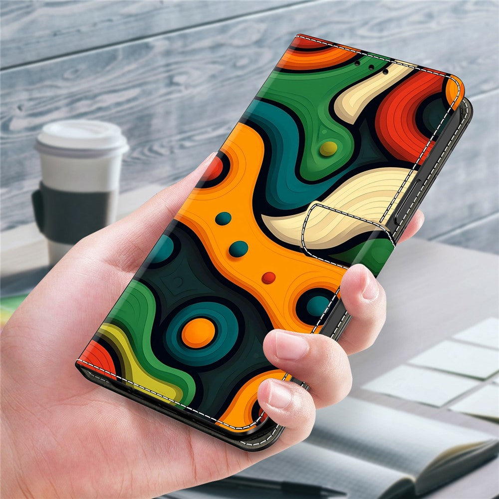 For Samsung Galaxy A57 5G Case Foldable Stand Wallet Pattern Printing PU Leather Flip Phone Cover - Painted