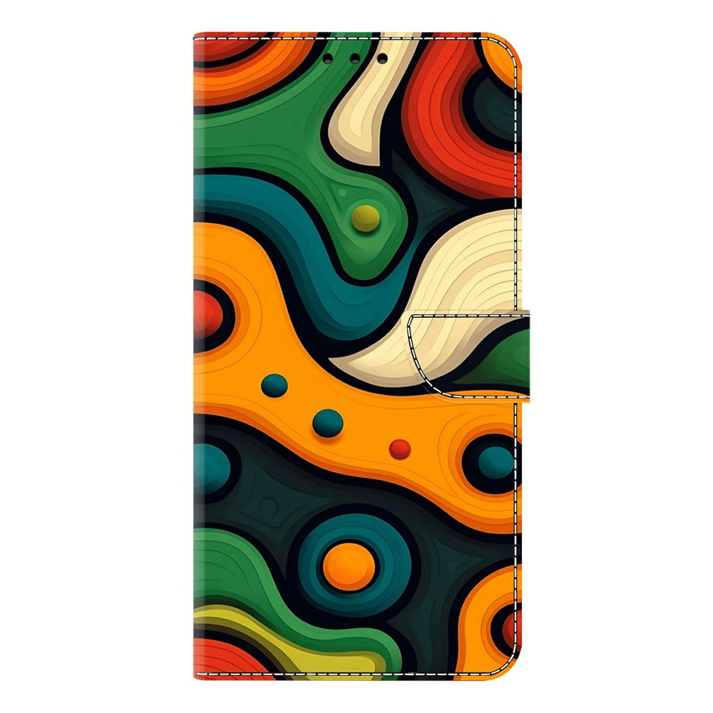 For Samsung Galaxy A57 5G Case Foldable Stand Wallet Pattern Printing PU Leather Flip Phone Cover - Painted