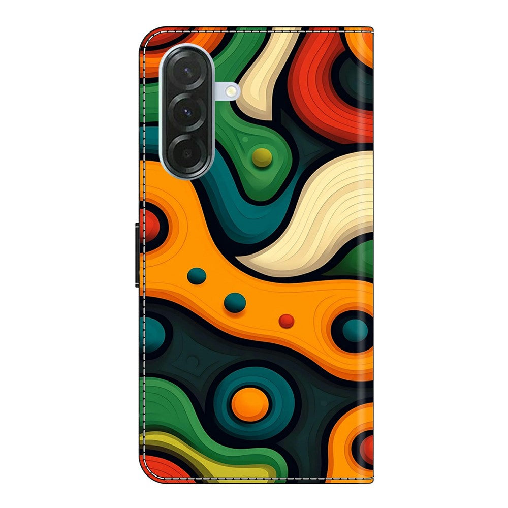 For Samsung Galaxy A57 5G Case Foldable Stand Wallet Pattern Printing PU Leather Flip Phone Cover - Painted