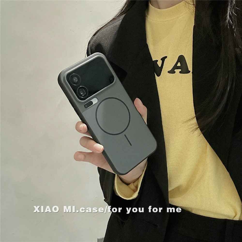 For Xiaomi 17 Pro Magnetic Case Skin-touch TPU + PC Shockproof Phone Cover with Tempered Glass  - Black