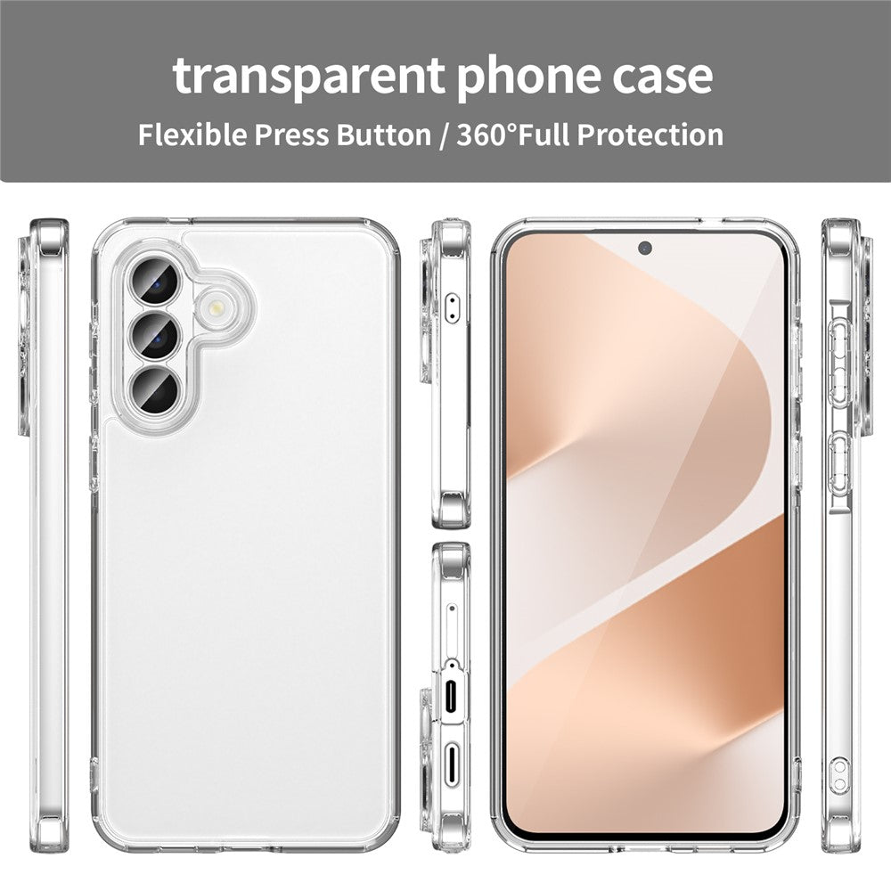 For Samsung Galaxy A57 5G Case TPU + Acrylic Phone Back Cover Anti Yellowing - Transparent
