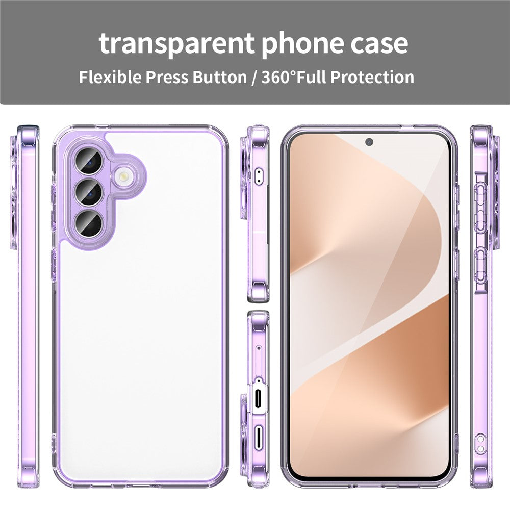 For Samsung Galaxy A57 5G Case TPU + Acrylic Phone Back Cover Anti Yellowing - Purple