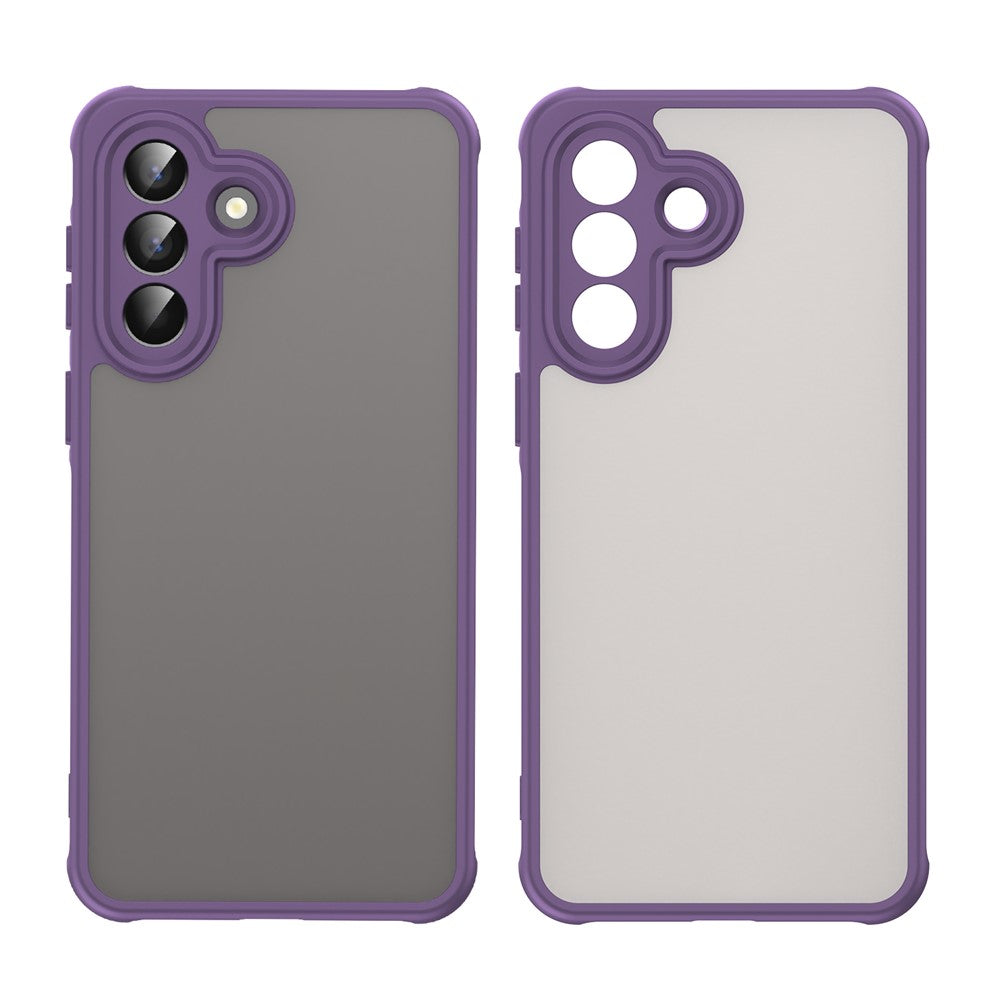 For Samsung Galaxy A57 5G Case Drop Proof Airbags Frosted Translucent PC + TPU Phone Back Cover - Purple