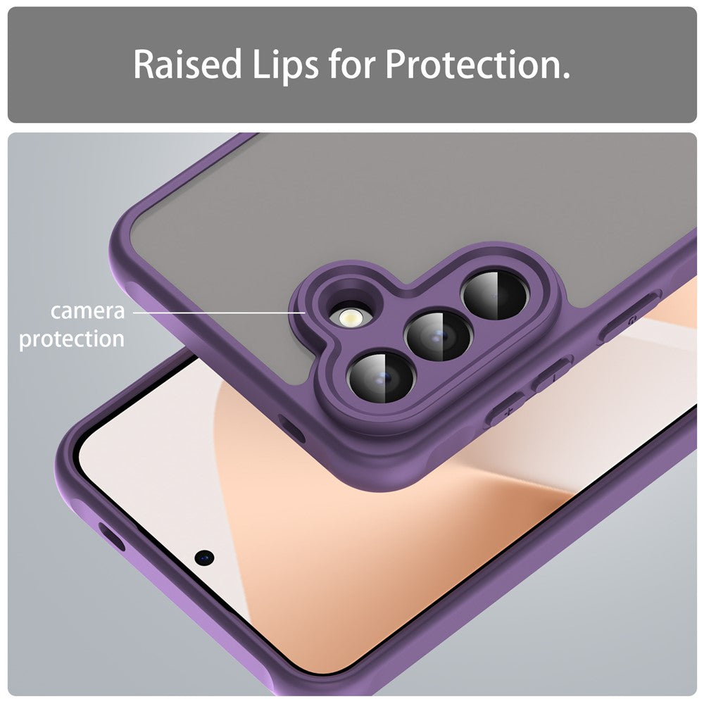 For Samsung Galaxy A57 5G Case Drop Proof Airbags Frosted Translucent PC + TPU Phone Back Cover - Purple