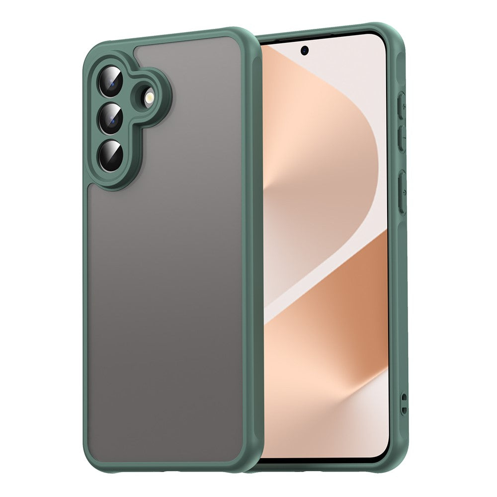 For Samsung Galaxy A57 5G Case Drop Proof Airbags Frosted Translucent PC + TPU Phone Back Cover - Green