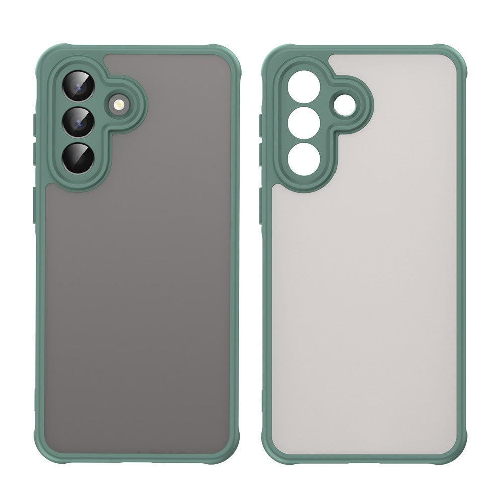 For Samsung Galaxy A57 5G Case Drop Proof Airbags Frosted Translucent PC + TPU Phone Back Cover - Green