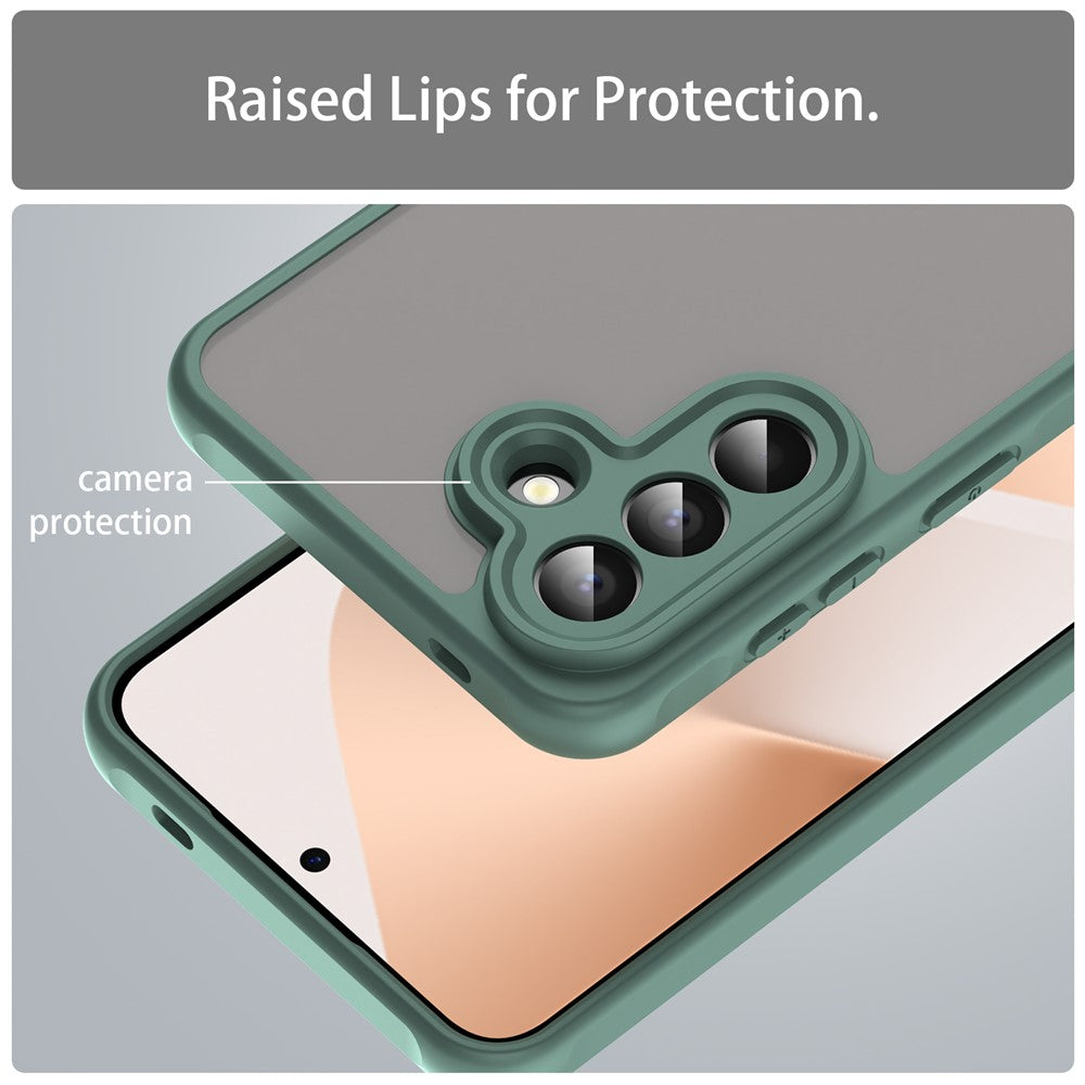 For Samsung Galaxy A57 5G Case Drop Proof Airbags Frosted Translucent PC + TPU Phone Back Cover - Green