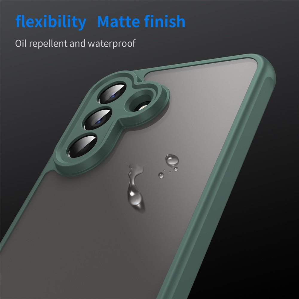 For Samsung Galaxy A57 5G Case Drop Proof Airbags Frosted Translucent PC + TPU Phone Back Cover - Green
