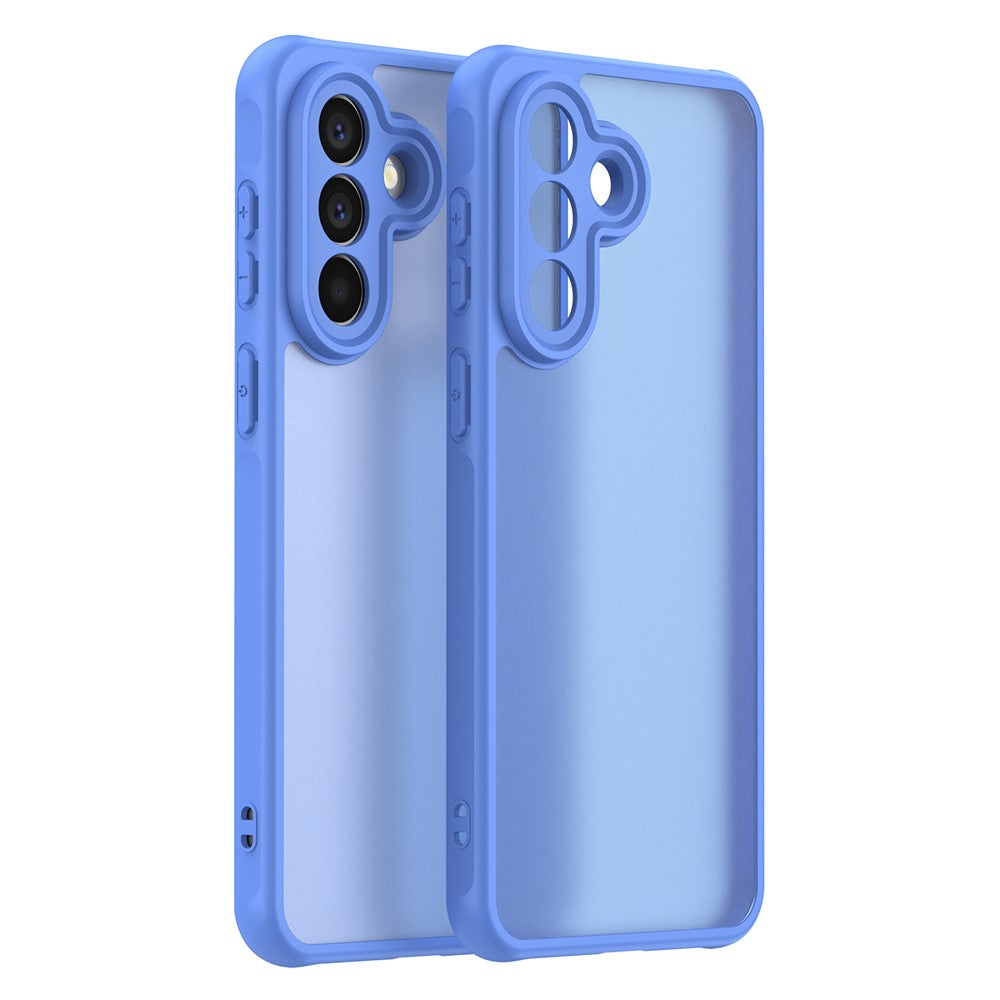 For Samsung Galaxy A57 5G Case Drop Proof Airbags Frosted Translucent PC + TPU Phone Back Cover - Baby Blue