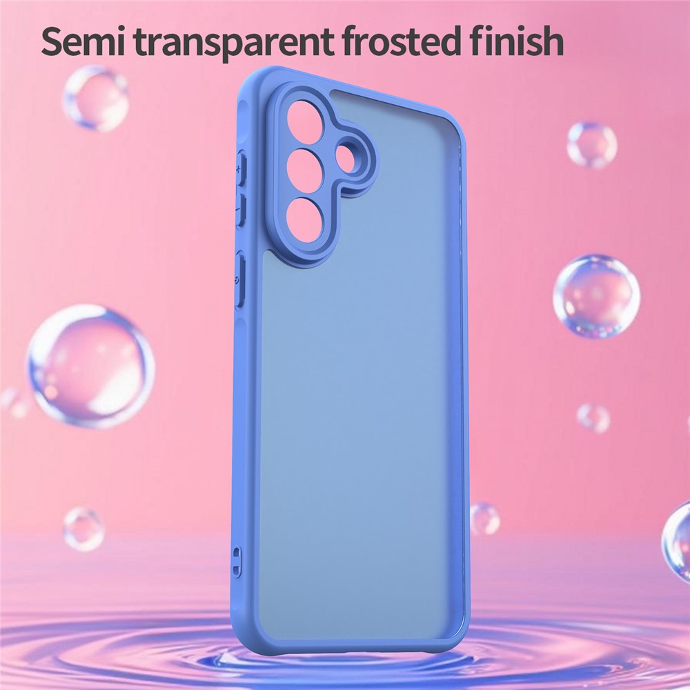 For Samsung Galaxy A57 5G Case Drop Proof Airbags Frosted Translucent PC + TPU Phone Back Cover - Baby Blue