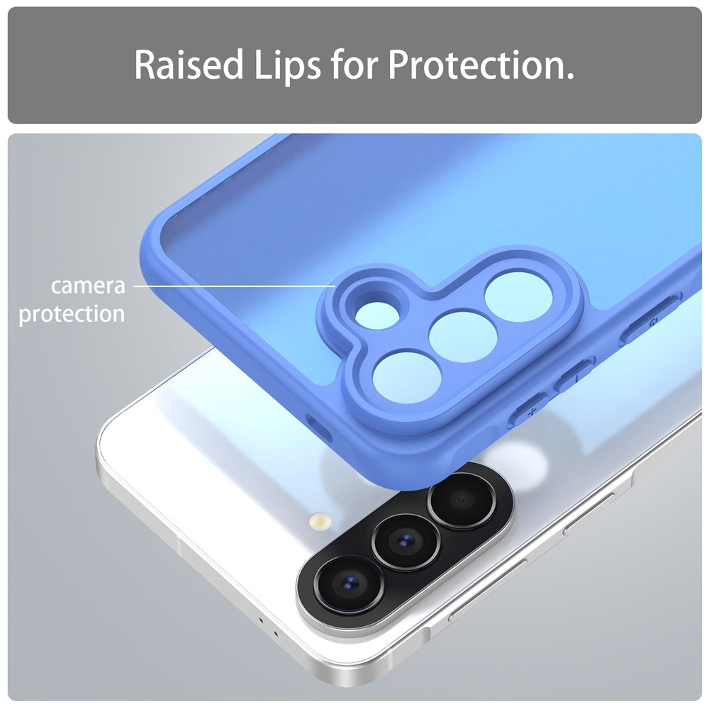 For Samsung Galaxy A57 5G Case Drop Proof Airbags Frosted Translucent PC + TPU Phone Back Cover - Baby Blue