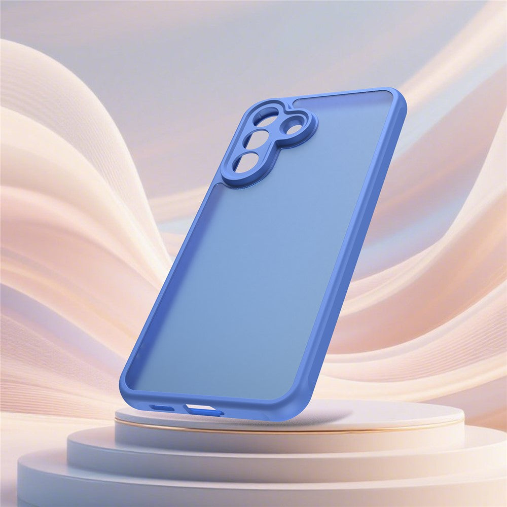 For Samsung Galaxy A57 5G Case Drop Proof Airbags Frosted Translucent PC + TPU Phone Back Cover - Baby Blue