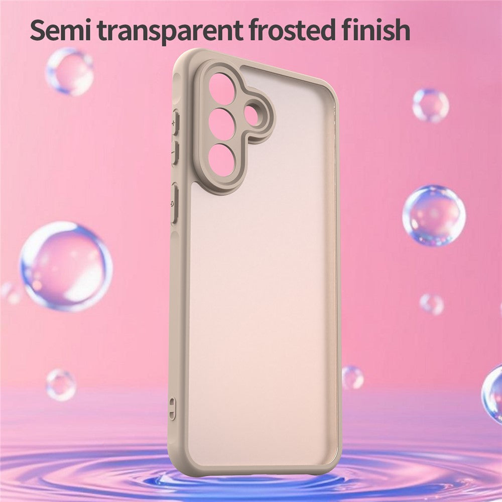 For Samsung Galaxy A57 5G Case Drop Proof Airbags Frosted Translucent PC + TPU Phone Back Cover - Orange