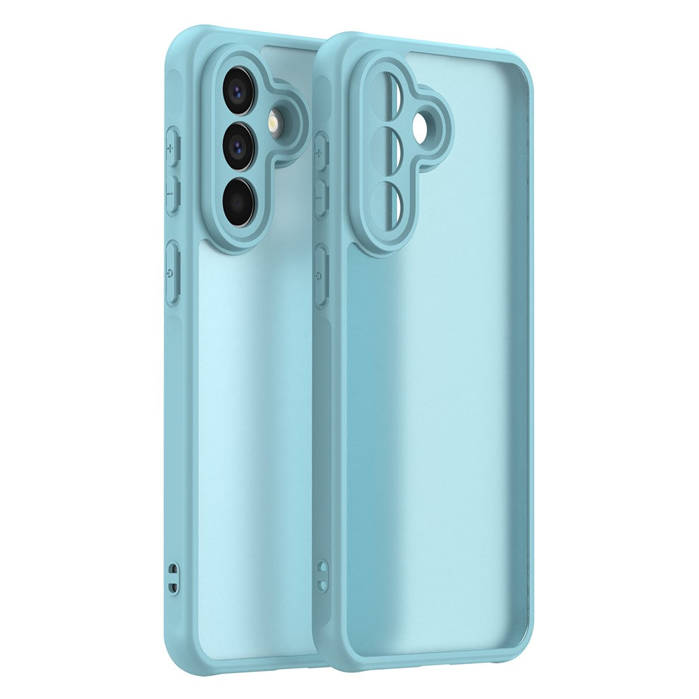 For Samsung Galaxy A57 5G Case Drop Proof Airbags Frosted Translucent PC + TPU Phone Back Cover - Light Green