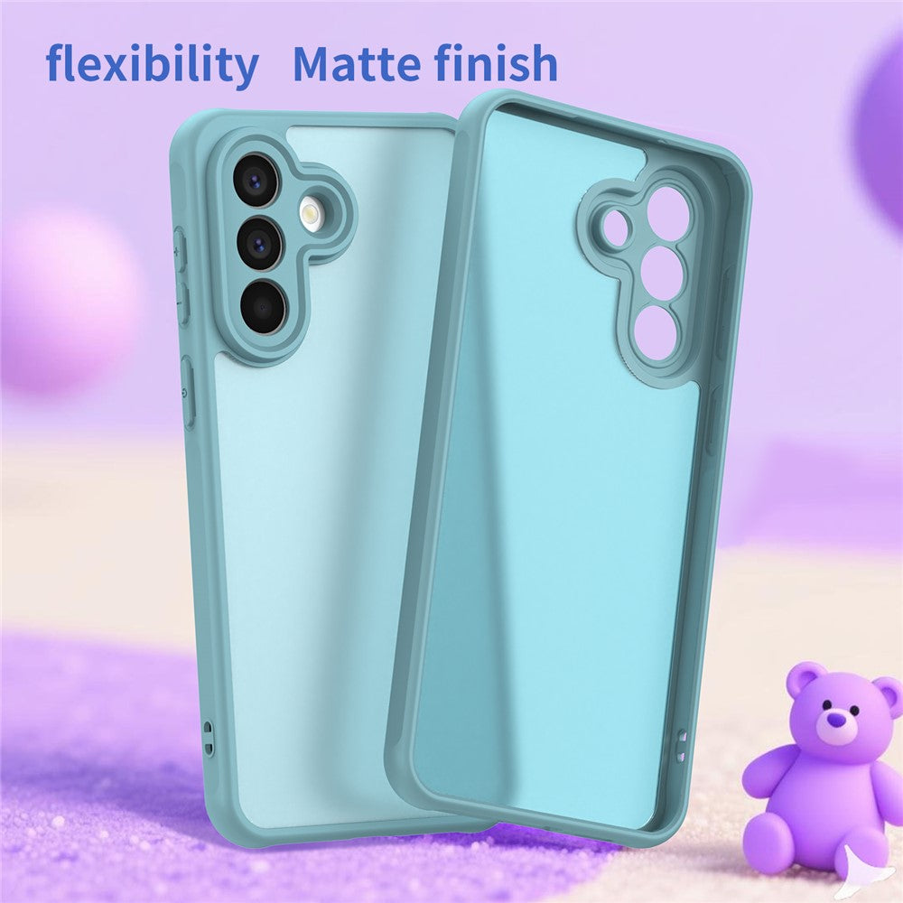 For Samsung Galaxy A57 5G Case Drop Proof Airbags Frosted Translucent PC + TPU Phone Back Cover - Light Green