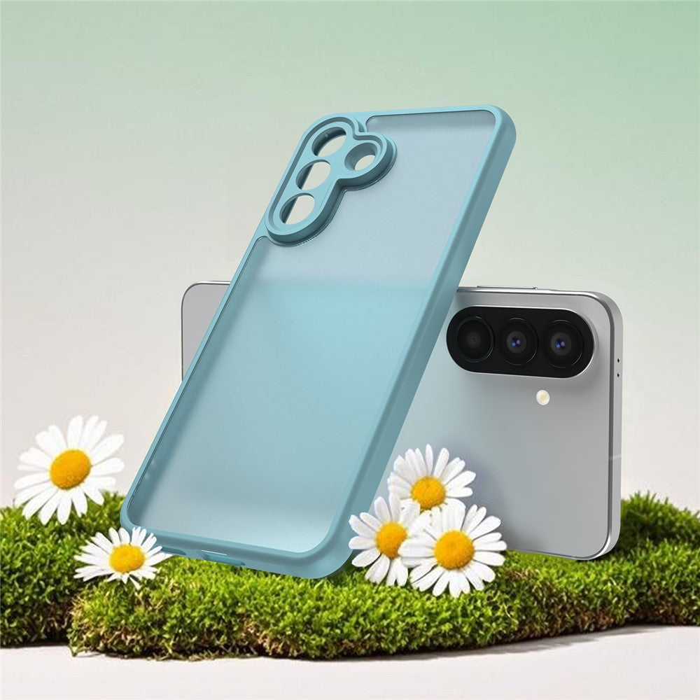For Samsung Galaxy A57 5G Case Drop Proof Airbags Frosted Translucent PC + TPU Phone Back Cover - Light Green