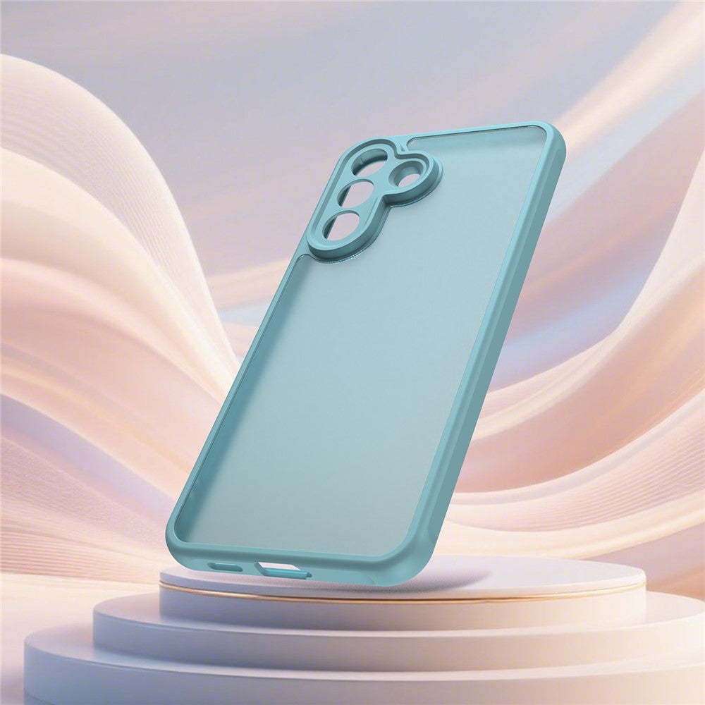 For Samsung Galaxy A57 5G Case Drop Proof Airbags Frosted Translucent PC + TPU Phone Back Cover - Light Green