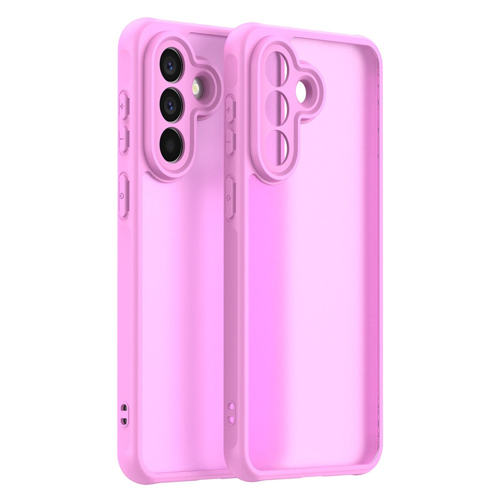 For Samsung Galaxy A57 5G Case Drop Proof Airbags Frosted Translucent PC + TPU Phone Back Cover - Light Purple