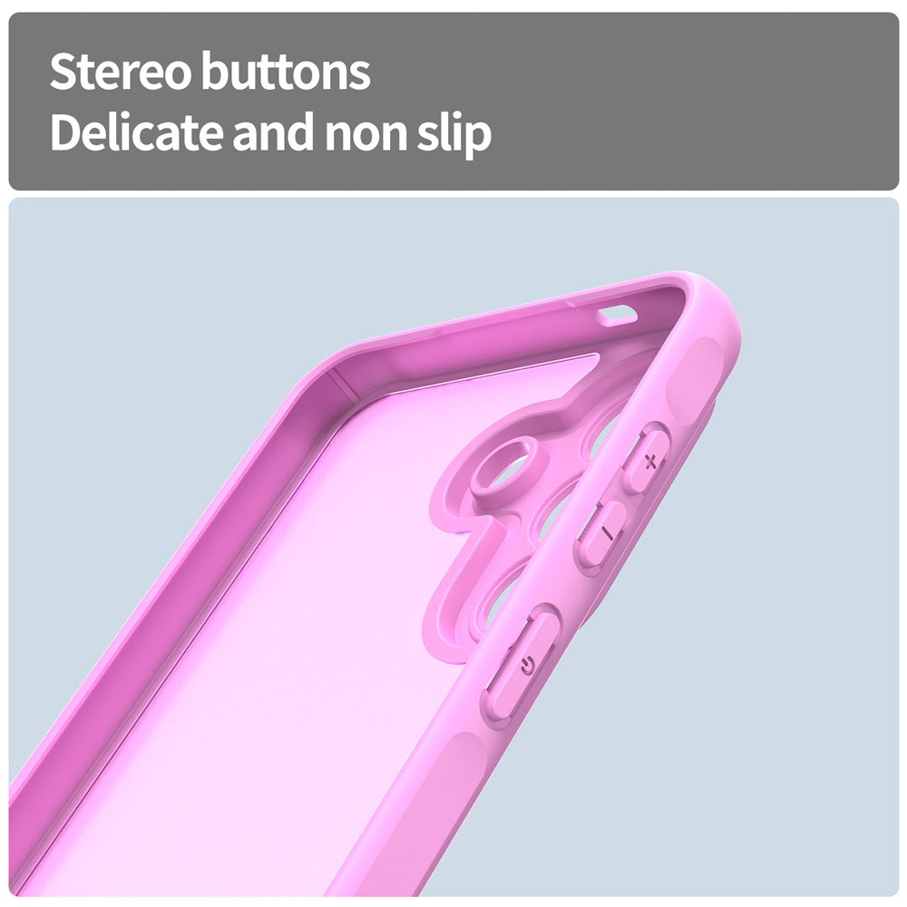 For Samsung Galaxy A57 5G Case Drop Proof Airbags Frosted Translucent PC + TPU Phone Back Cover - Light Purple
