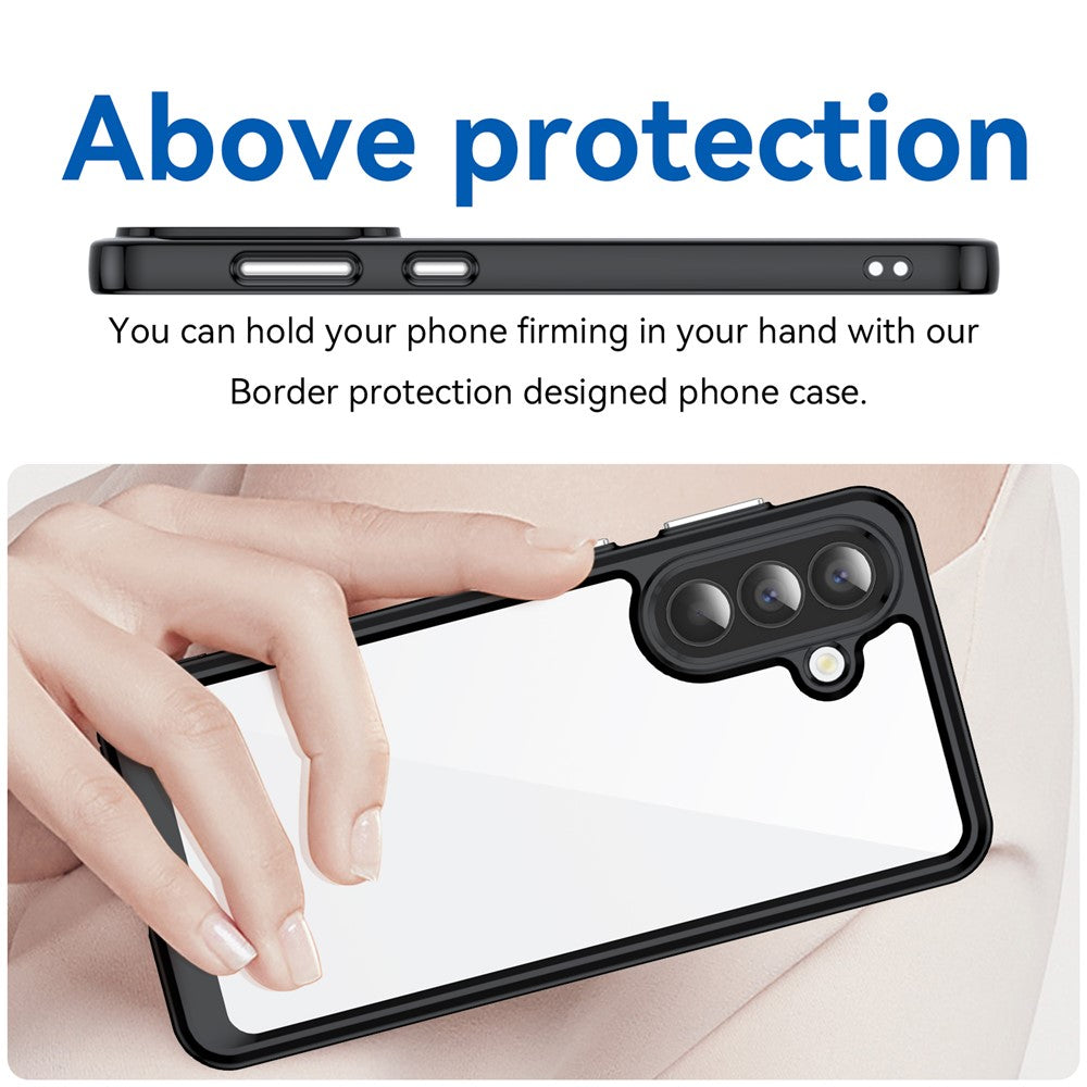 For Samsung Galaxy A57 5G Case TPU + Acrylic Protective Clear Phone Cover - Black