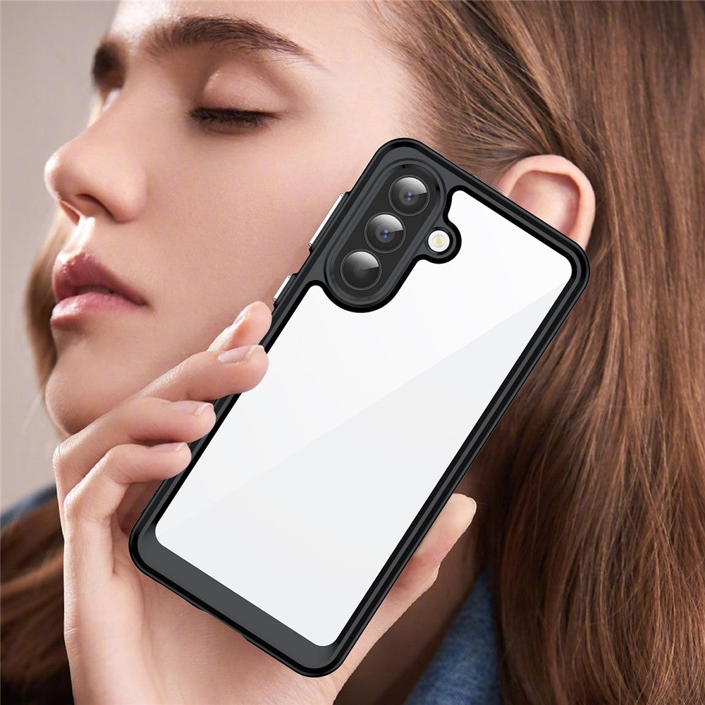 For Samsung Galaxy A57 5G Case TPU + Acrylic Protective Clear Phone Cover - Black