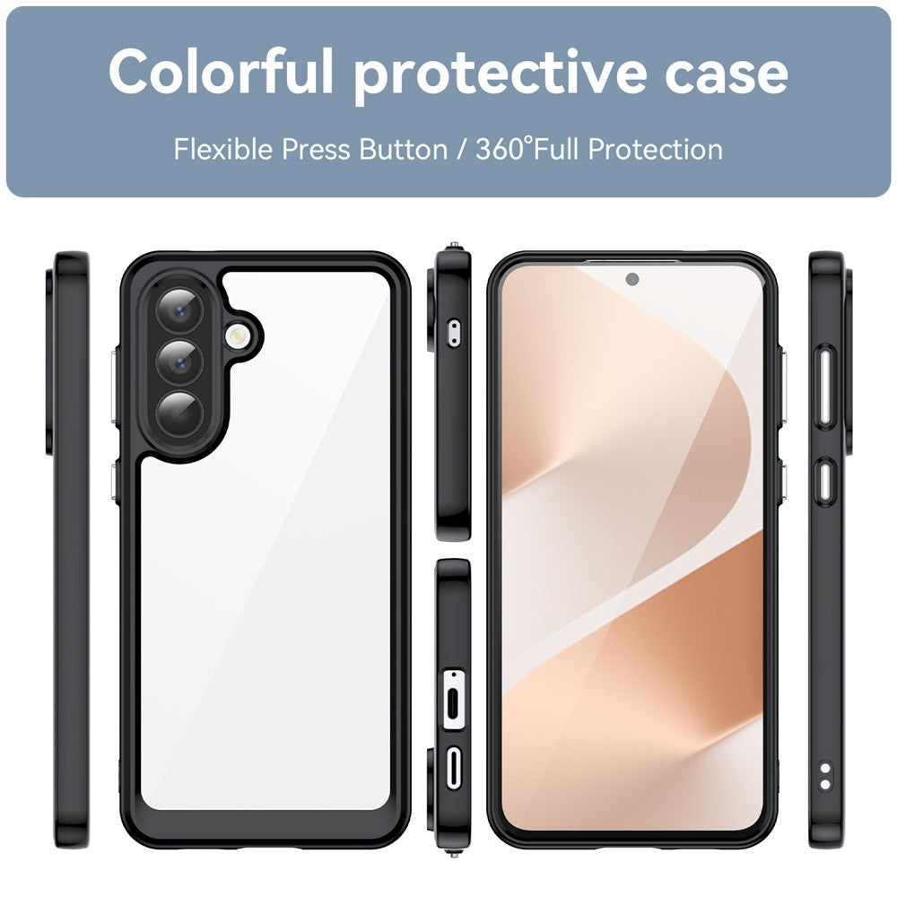 For Samsung Galaxy A57 5G Case TPU + Acrylic Protective Clear Phone Cover - Black