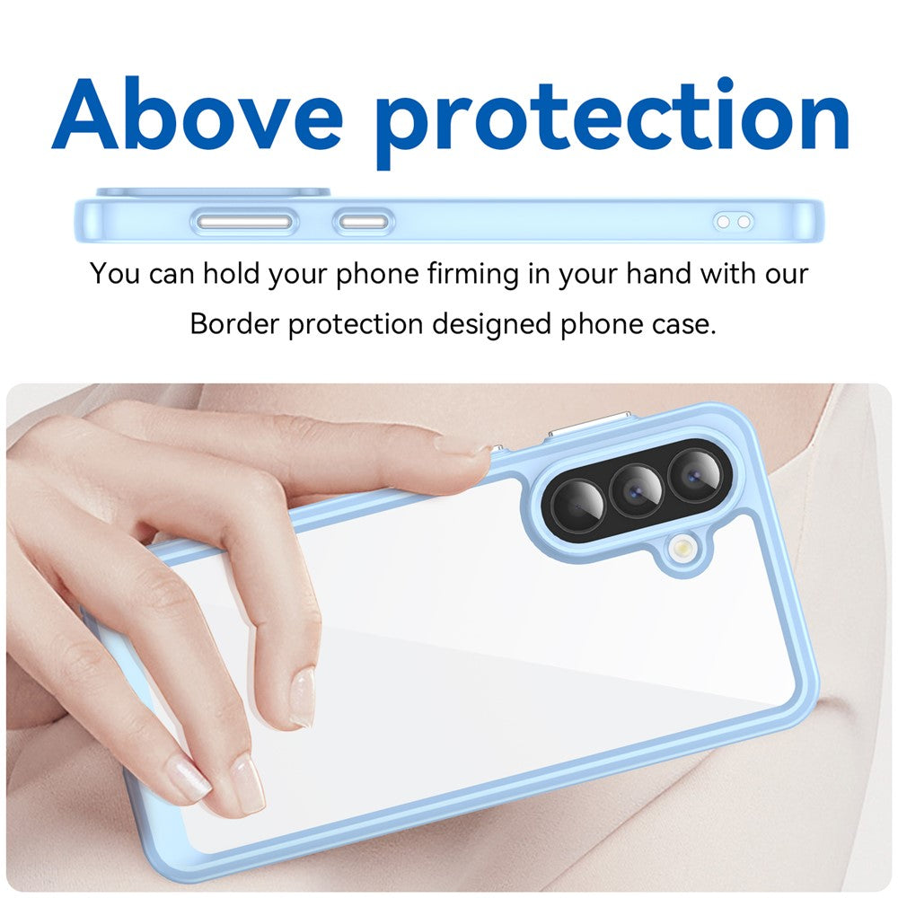 For Samsung Galaxy A57 5G Case TPU + Acrylic Protective Clear Phone Cover - Blue