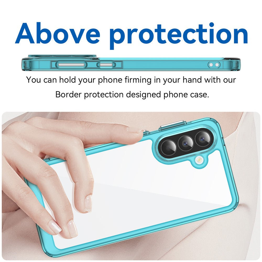 For Samsung Galaxy A57 5G Case TPU + Acrylic Protective Clear Phone Cover - Transparent Blue