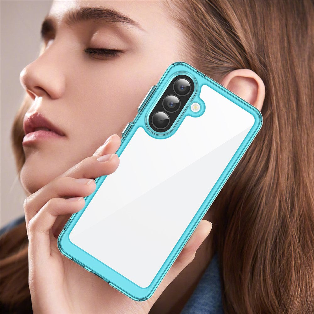 For Samsung Galaxy A57 5G Case TPU + Acrylic Protective Clear Phone Cover - Transparent Blue