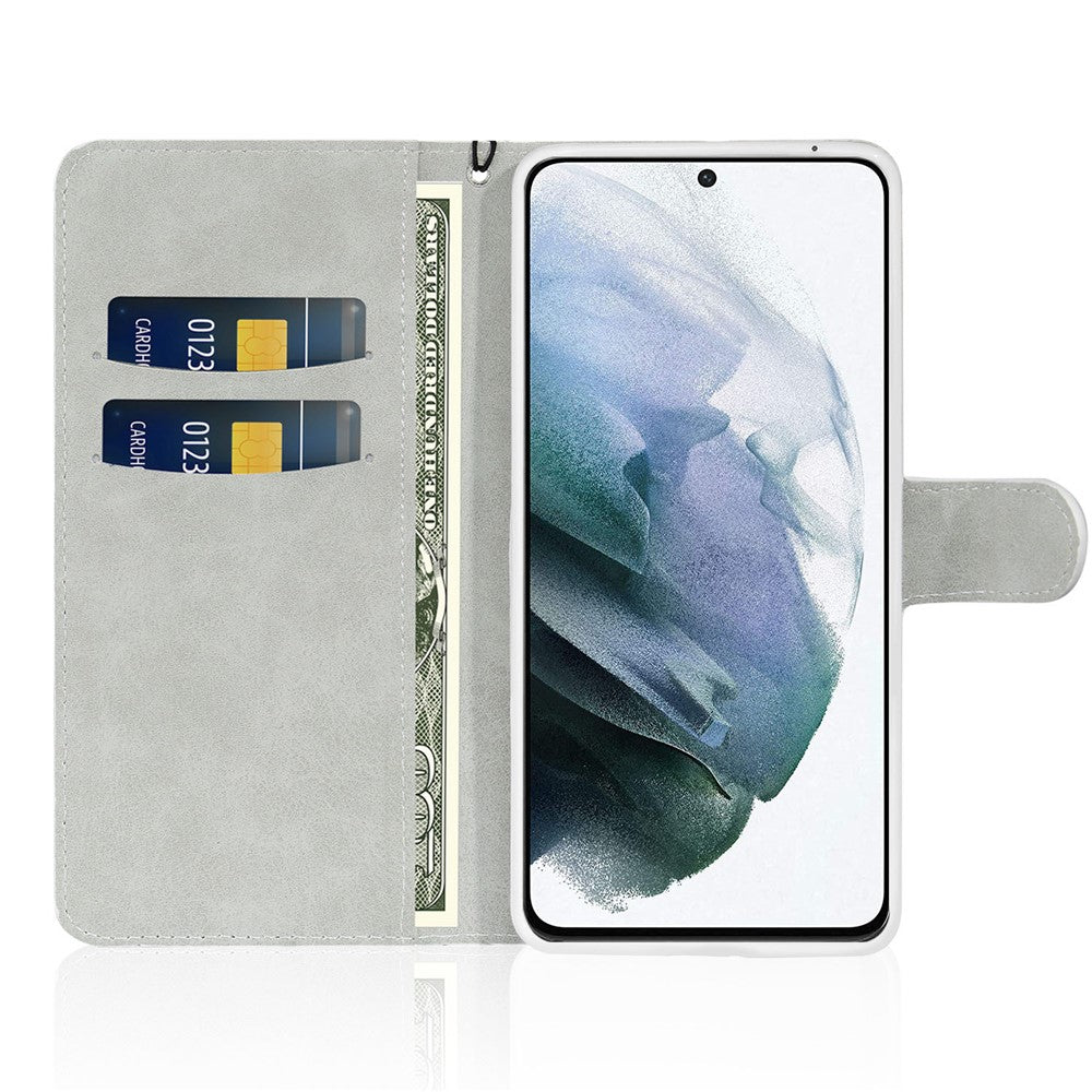 For Samsung Galaxy A57 5G Case PU Leather Wallet Card Slots Glitter Phone Cover - Blue