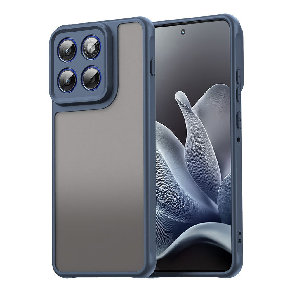 For Motorola Edge 70 5G Case Drop Proof Airbags Frosted Translucent PC + TPU Phone Back Cover - Blue