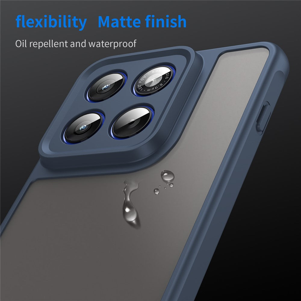 For Motorola Edge 70 5G Case Drop Proof Airbags Frosted Translucent PC + TPU Phone Back Cover - Blue