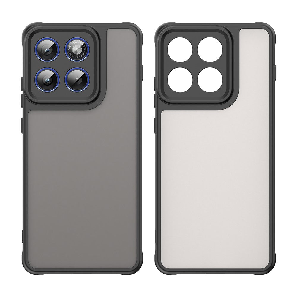 For Motorola Edge 70 5G Case Drop Proof Airbags Frosted Translucent PC + TPU Phone Back Cover - Black