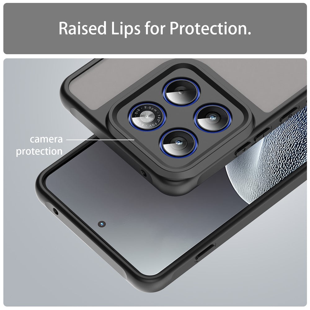 For Motorola Edge 70 5G Case Drop Proof Airbags Frosted Translucent PC + TPU Phone Back Cover - Black