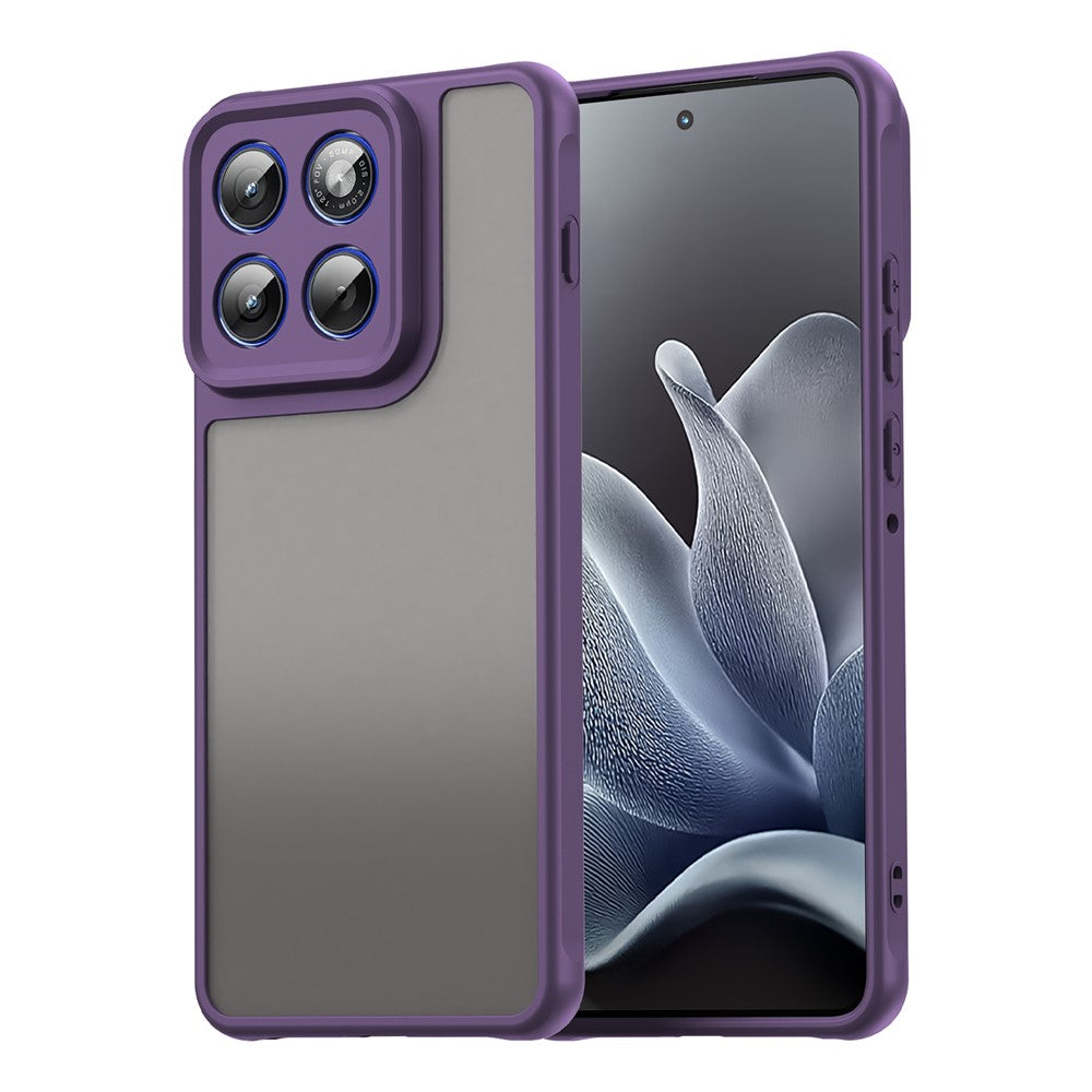 For Motorola Edge 70 5G Case Drop Proof Airbags Frosted Translucent PC + TPU Phone Back Cover - Purple