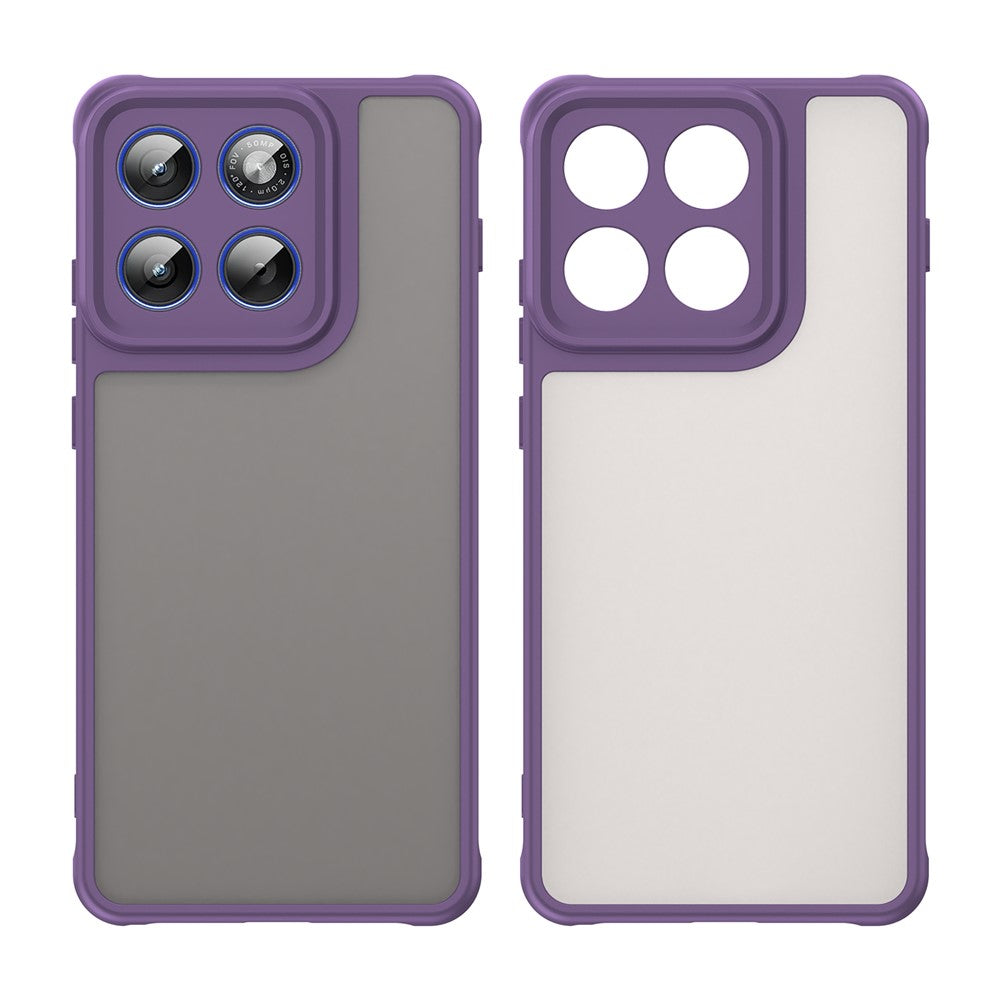 For Motorola Edge 70 5G Case Drop Proof Airbags Frosted Translucent PC + TPU Phone Back Cover - Purple