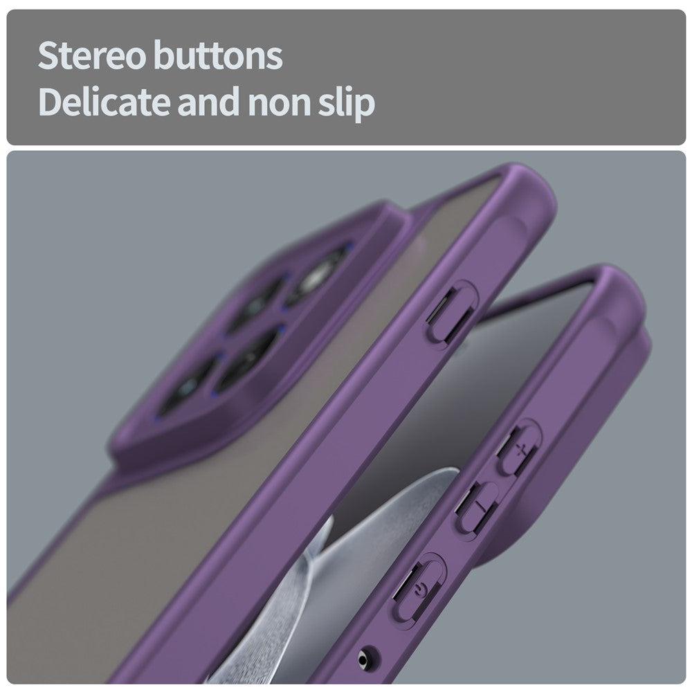 For Motorola Edge 70 5G Case Drop Proof Airbags Frosted Translucent PC + TPU Phone Back Cover - Purple