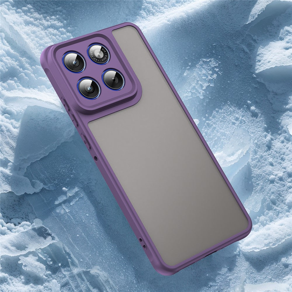 For Motorola Edge 70 5G Case Drop Proof Airbags Frosted Translucent PC + TPU Phone Back Cover - Purple