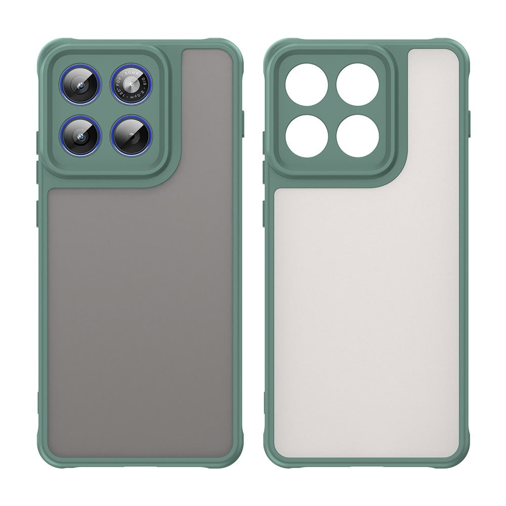 For Motorola Edge 70 5G Case Drop Proof Airbags Frosted Translucent PC + TPU Phone Back Cover - Green