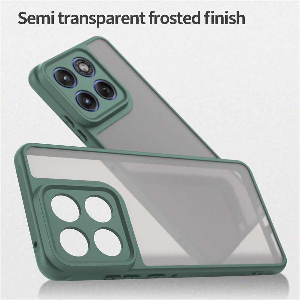 For Motorola Edge 70 5G Case Drop Proof Airbags Frosted Translucent PC + TPU Phone Back Cover - Green