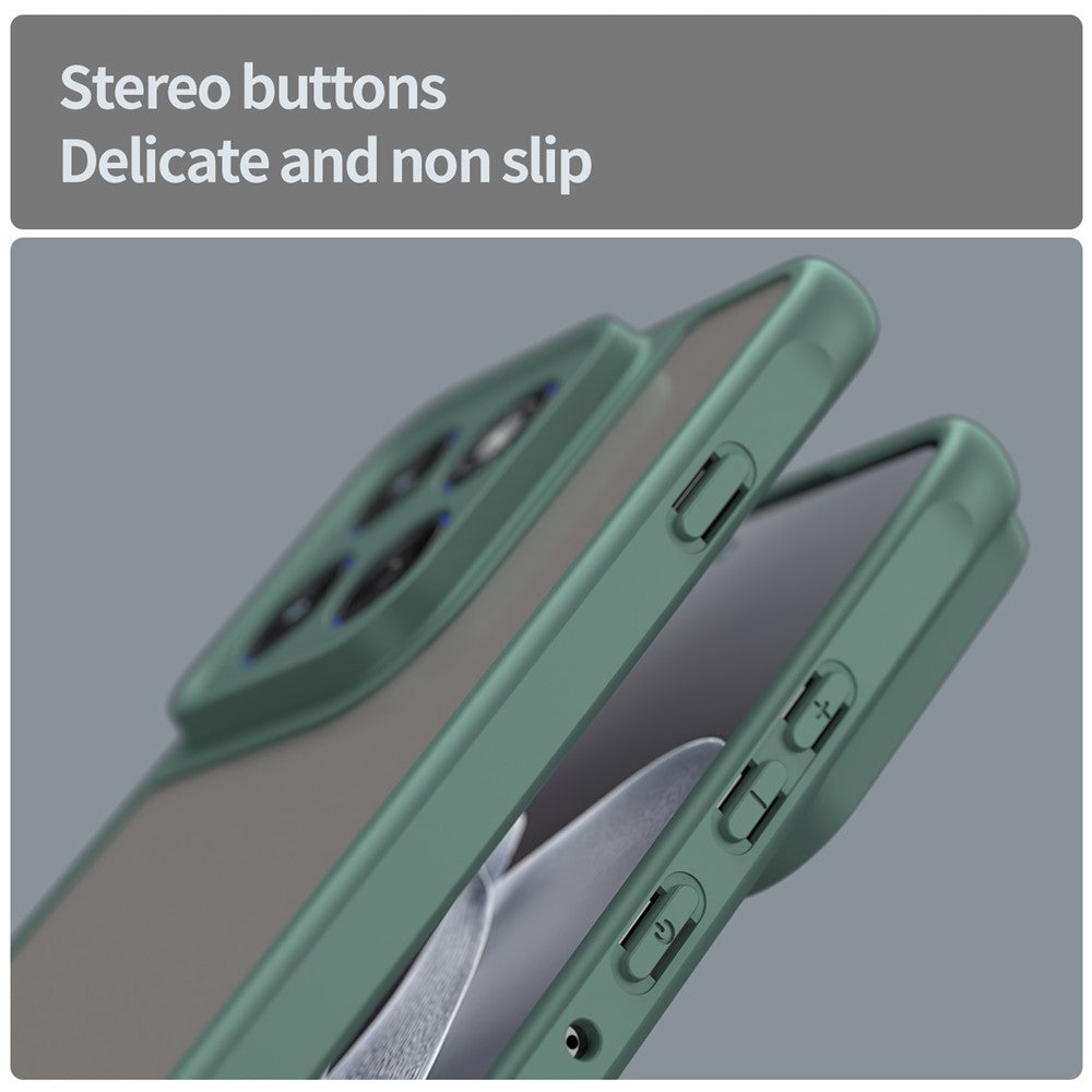 For Motorola Edge 70 5G Case Drop Proof Airbags Frosted Translucent PC + TPU Phone Back Cover - Green